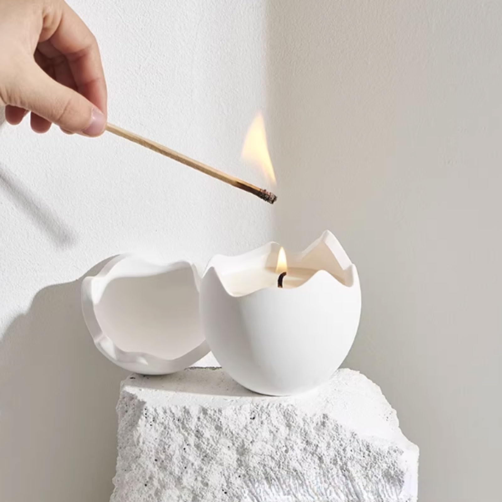 Compatto Candele in ceramica Candela di soia naturale riutilizzabile Candela moderna for aromaterapia for vacanze in casa, relax e spa non pungente(White Peach Oolong)