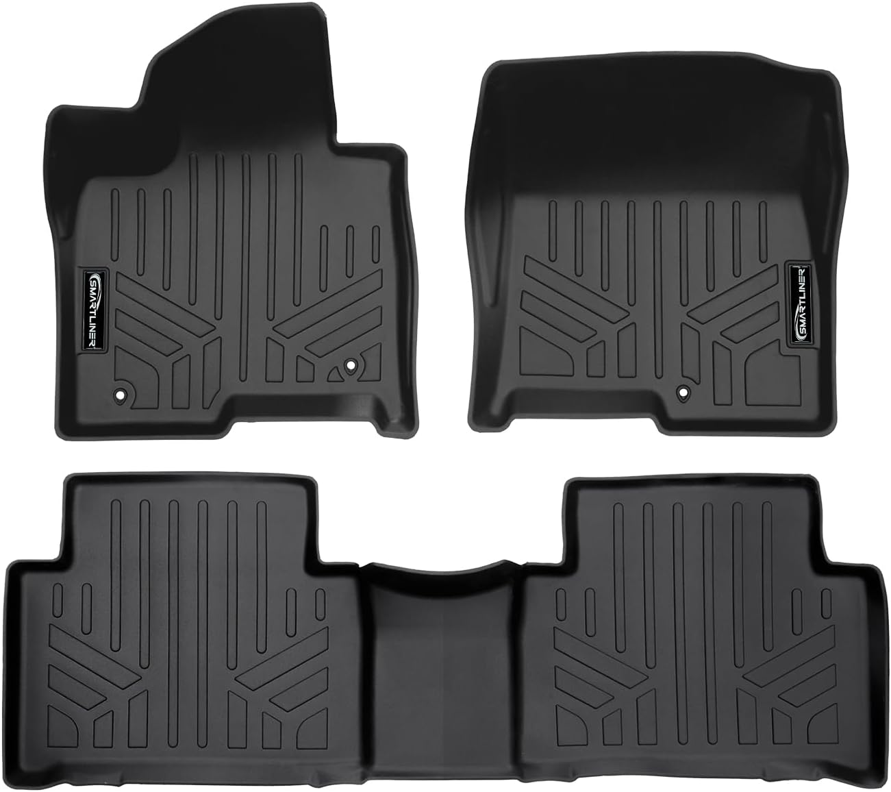 SMARTLINER All Weather Custom Fit 2 Row Floor Mat Liner Set Compatible with 2021-2025 Kia Sorento