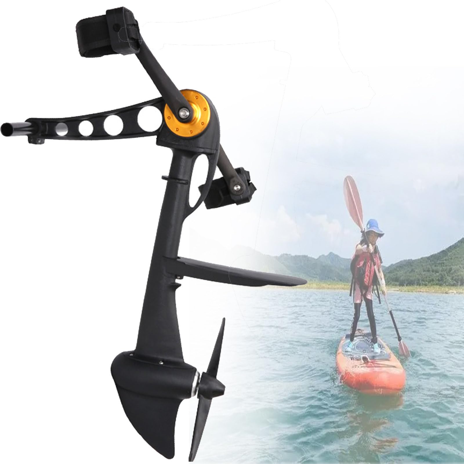Pedal Drive Motor, Kajak Pedal Power System, Pedal Drive Ruder System hergestellt aufblasbares Paddel Board für Angeln Jagd Erwachsene