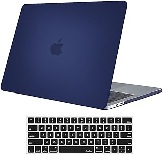 ProCase for MacBook Pro 13 Case 2019 2018 2017 2016 Release, Hard Shell Cover and Keyboard Skin for A2159 A1989 A1706 A1708 -Darkblue