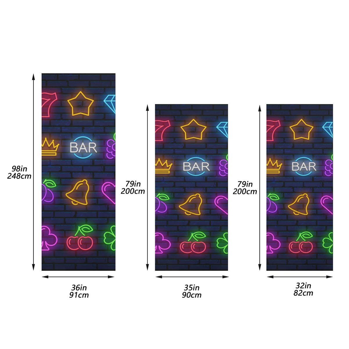 Amazon.com: Door Entrance Decoration Bright Neon Icons Casino Slot ...