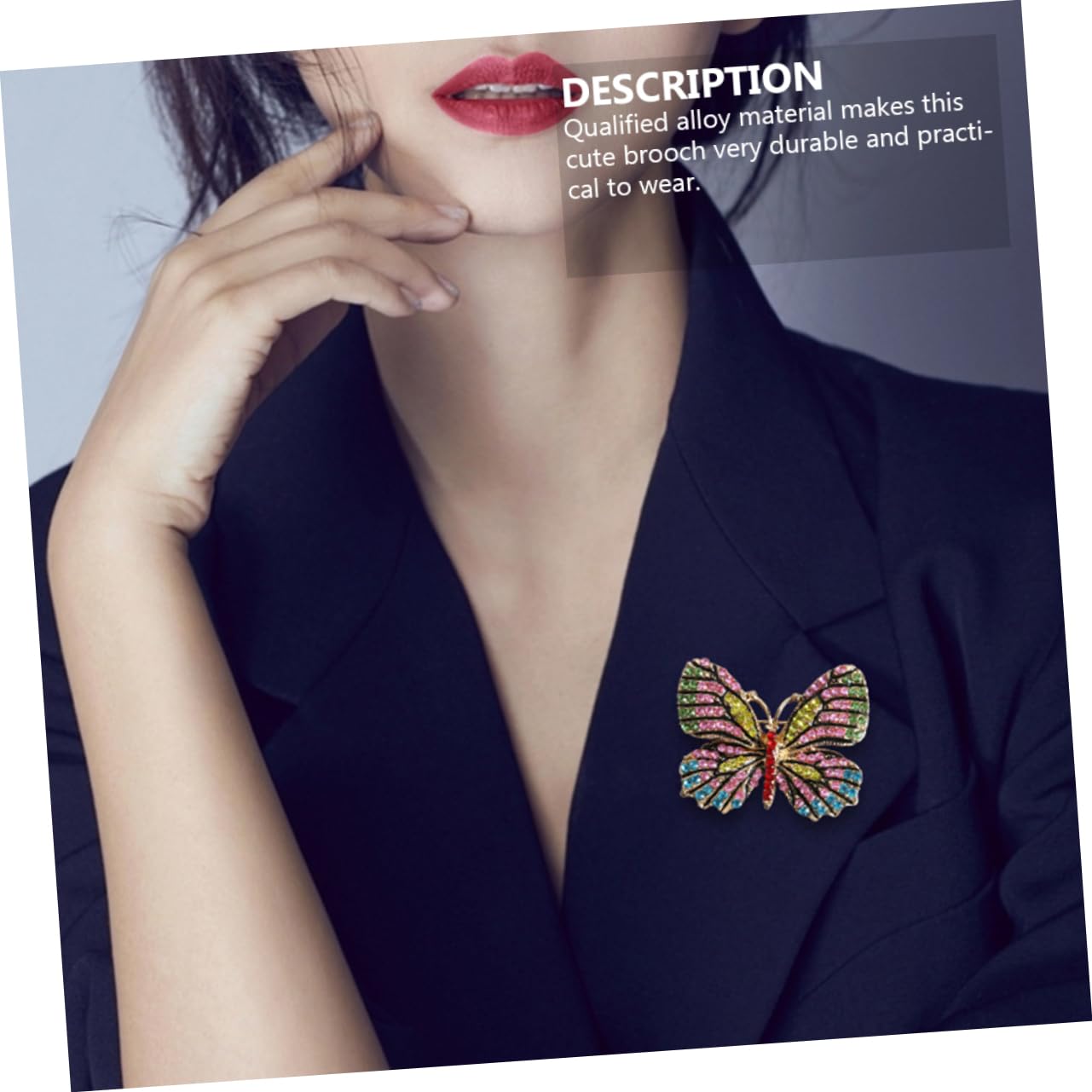 Vergoldete Schmetterlings-tierbrosche Broschen Hochzeit Brosche Strass Damenschmuck Trachtenbrosche Bunte Mädchendekoration Accessoires Für Frauen Legierung