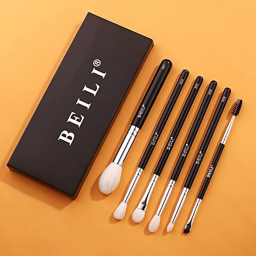 Miniatura 2 de BEILI Juego de 6 brochas de maquillaje de ojos, pinceles pequeños y portátiles para sombra de ojos, brochas de maquillaje para sombra de ojos,