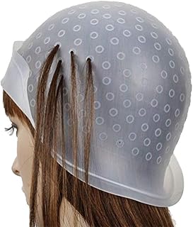 KISEER Reusable Silicone Hair Staining Cap Multicolor Hair Dyeing Cap with Metal Hooks