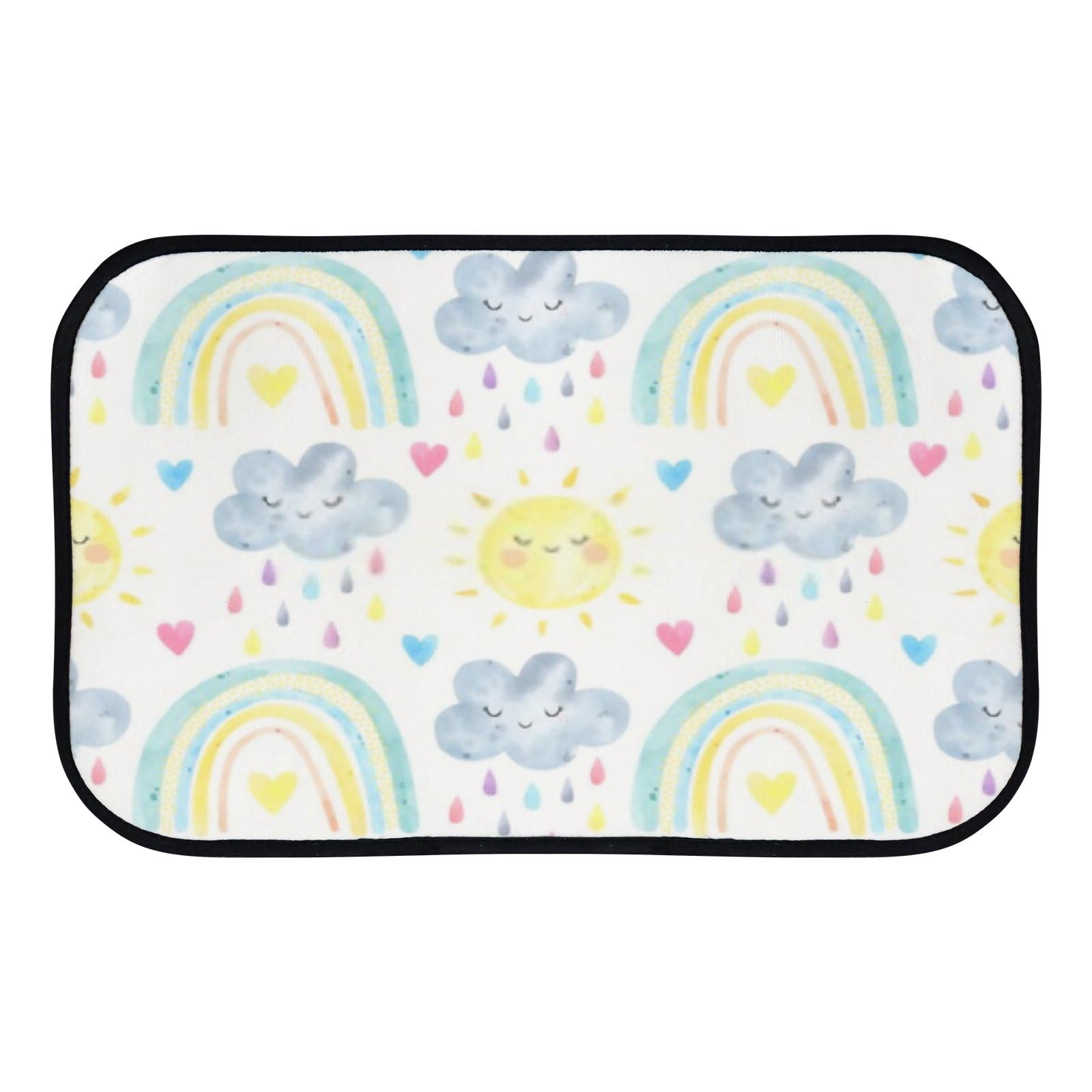 Nuansexi Bathroom Rugs Watercolor Cute Rainbow Colorful Floor Mats Non Slip Bathmat Doormat Tub Mat Coral Velvet Absorbent Entrance Carpet Mats Machine Washable Bedroom Decor