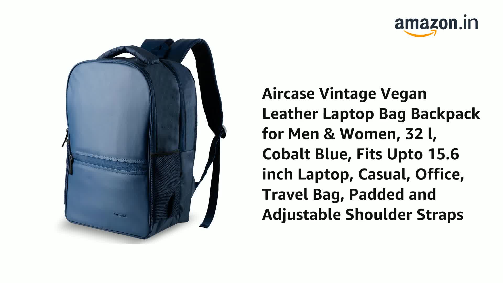 Watch Aircase Vintage Vegan Leather Laptop Bag Backpack for 