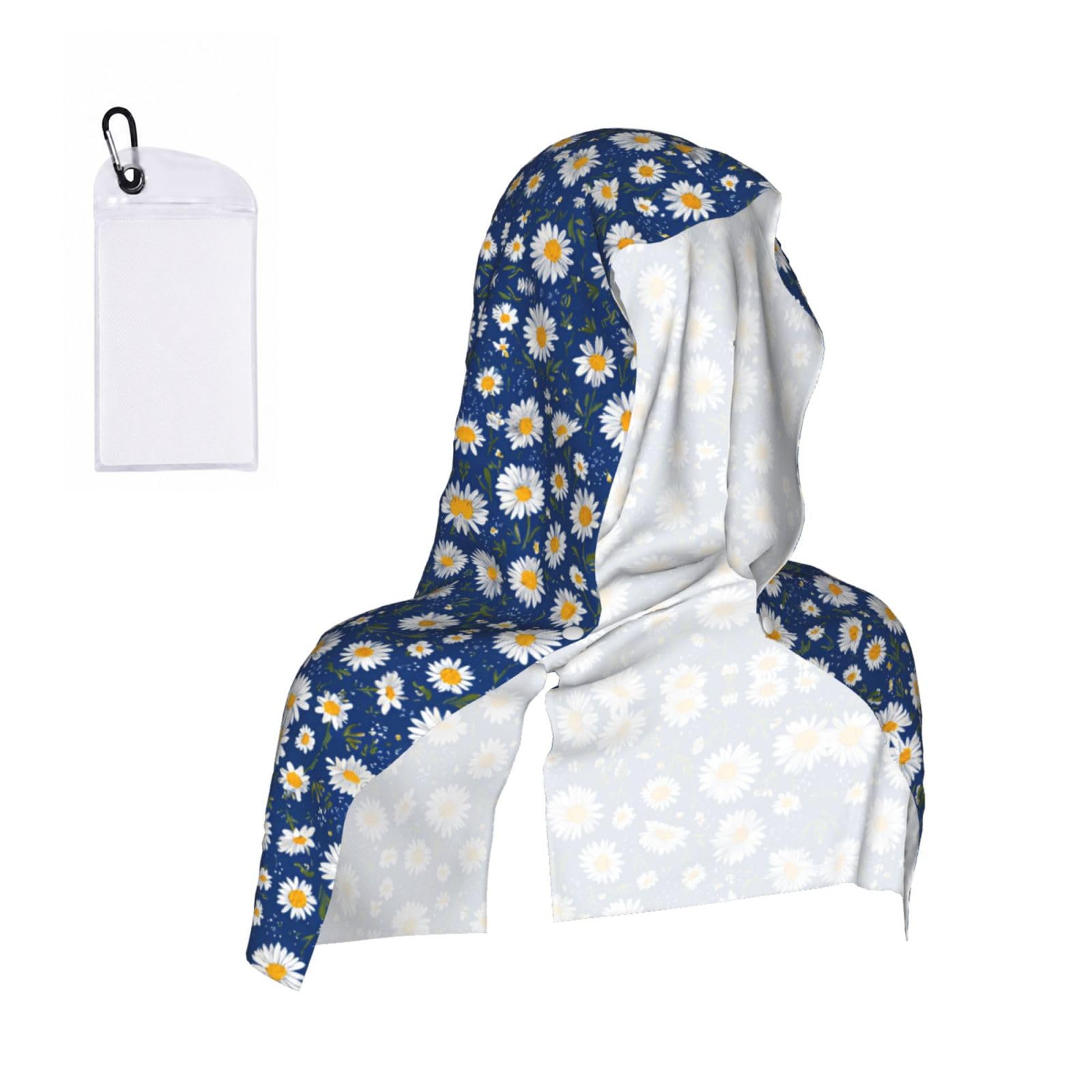 WXWJSHMGC Ditsy Print Cooling Hoodie Towel, Cooling Towels For Neck And Face Sun Protection Instant Cool Hoodie(Sport/Camping/Work Out/Hot Weather)