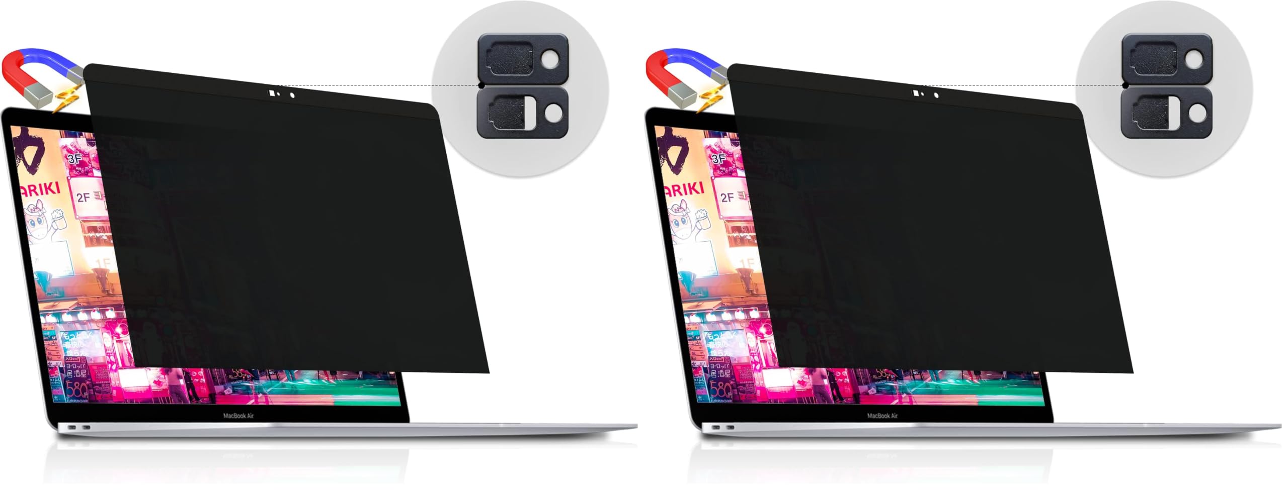 Peslv Magnetic Privacy Screen for Macbook Air 13 Inch (2018-2021, M1) / Macbook Pro 13 in (2016-2022, M1, M2), Removable Anti Blue Light Glare Filter for Mac 13In Laptop (Pack of 2)