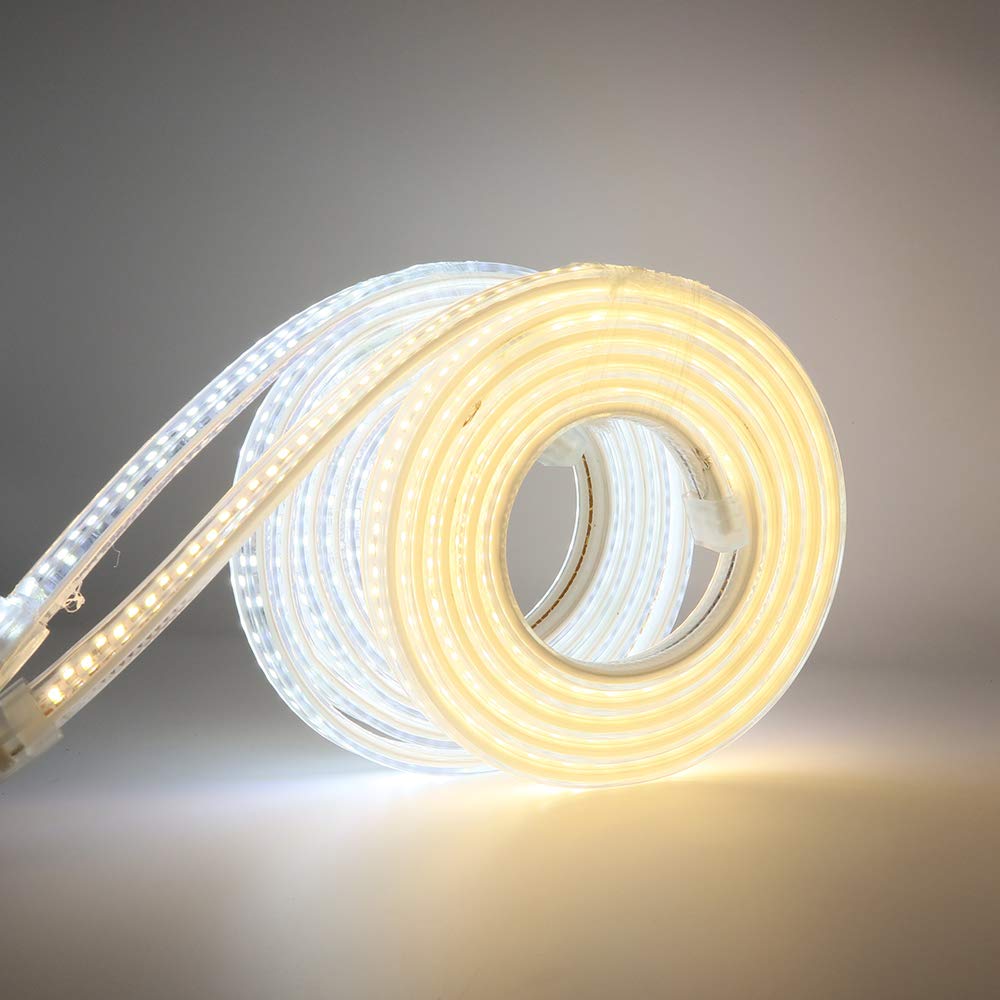 Taśma LED, 220 V AC 2835, 180 diod LED/m, IP68, taśma świetlna (ciepła biel) (15 m)