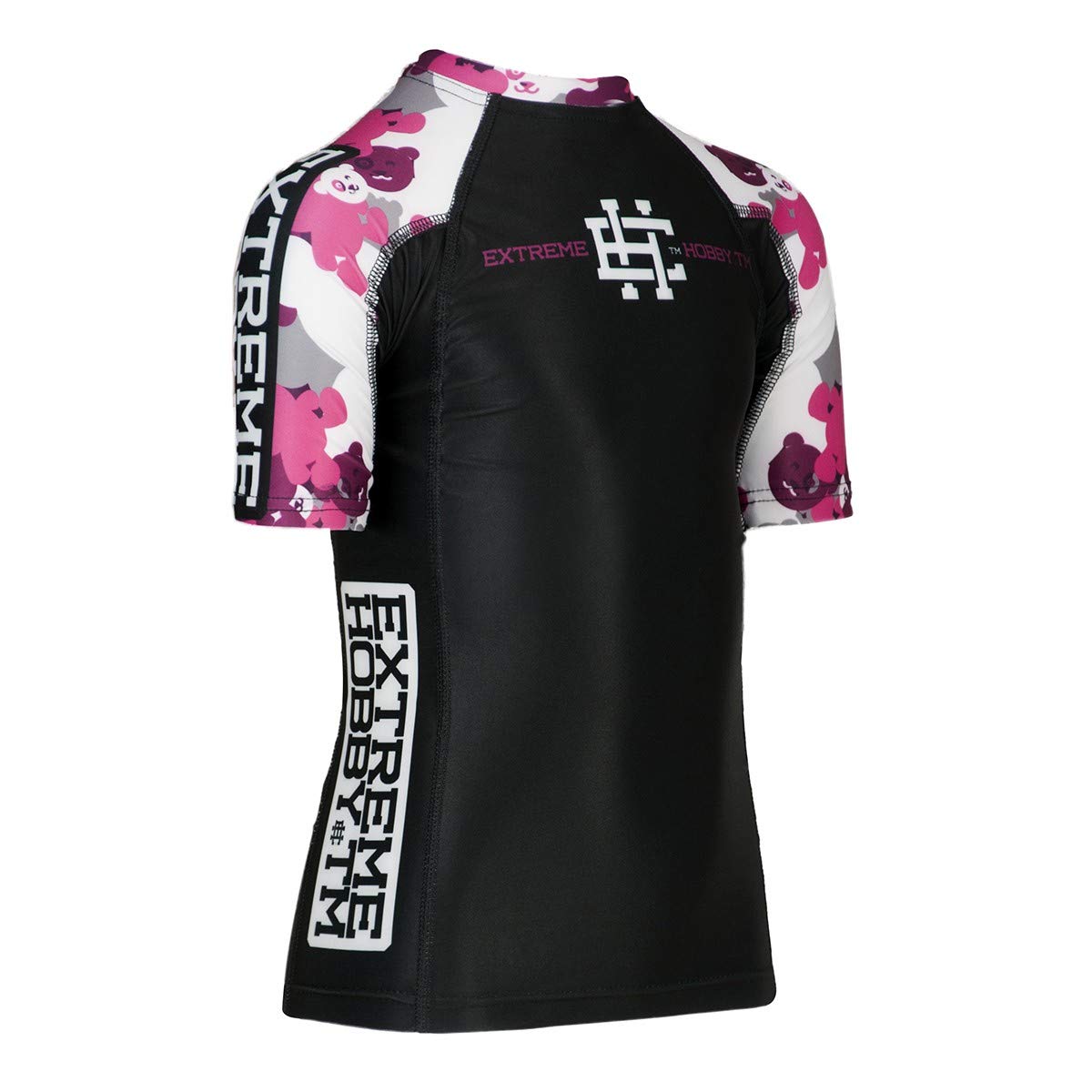 Kurzarm Rashguard Kinder Tshirt, Teddy Bear Shortsleeve Thermoaktiv und Leicht, Sportoberteile Kinder für Wrestling, MMA, Boxen, Funktionsshirt