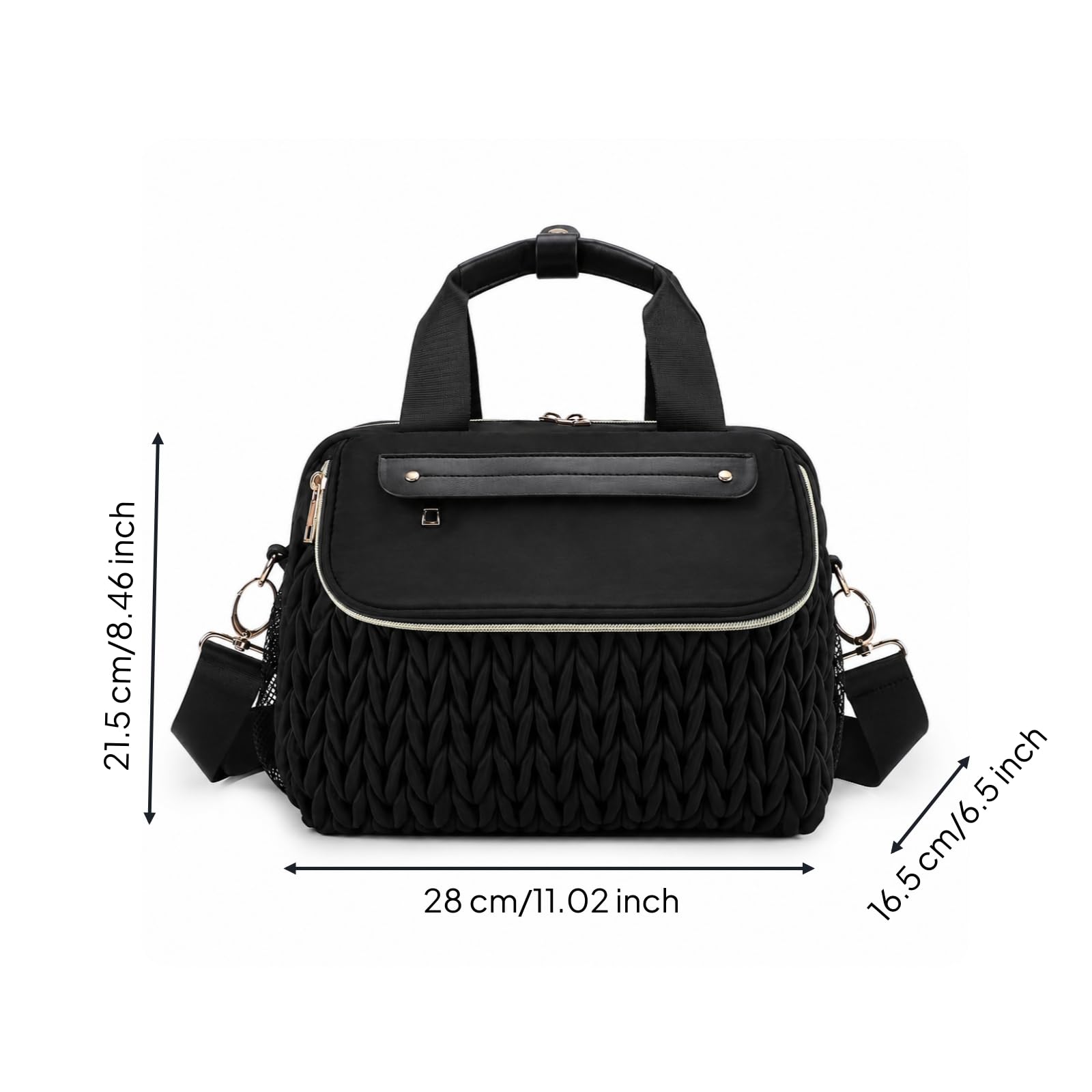 predolo Borsa Cambio con Fasciatoio Multitasche Borsa con Fasciatoio Trapuntata per, Array, Nero