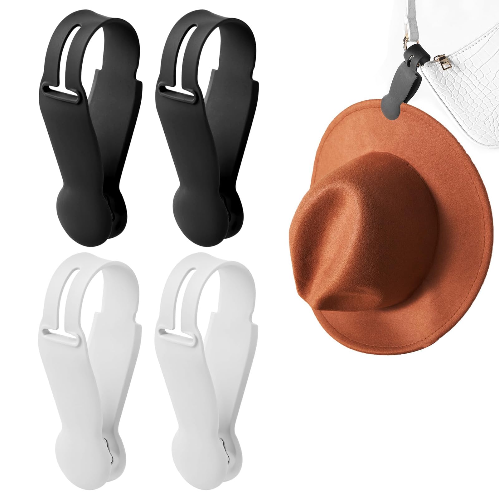 Clip per asciugamani in silicone, clip magnetiche, 4 (nero + bianco)