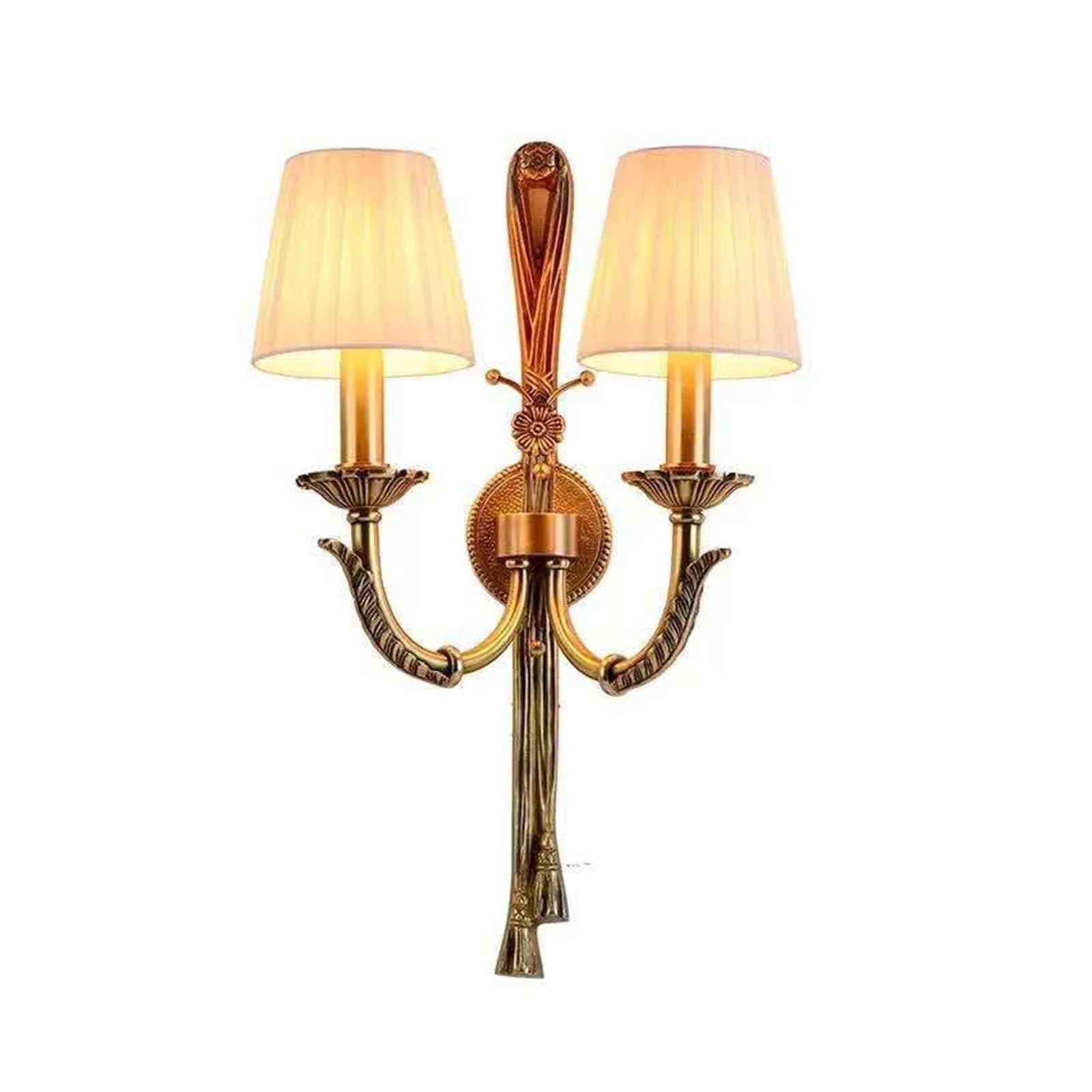 ZTCHSENZT American All Copper Wall Lamps for Luxury Villa Living Room Bedroom Bedside Lamp Creative European Lights,Cool light