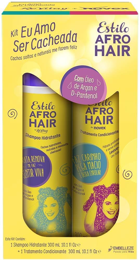 EmbellezeAfro Hair Style Kit โ Shampoo & Conditioner โ Packs of 2 Bottles x 300 ml โ Total: 600 ml