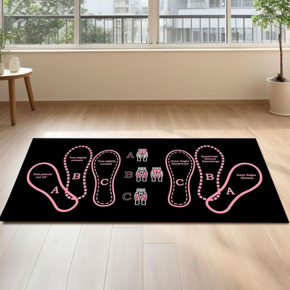 Kniebeugenmatte mit Fußpositionsführung, 35 x 80 cm Diatomeenerde-Kniebeugenmatte für das Heim-Fitnessstudio, rutschfeste Trainingsmatte für Kniebeugen und Ausfallschritte