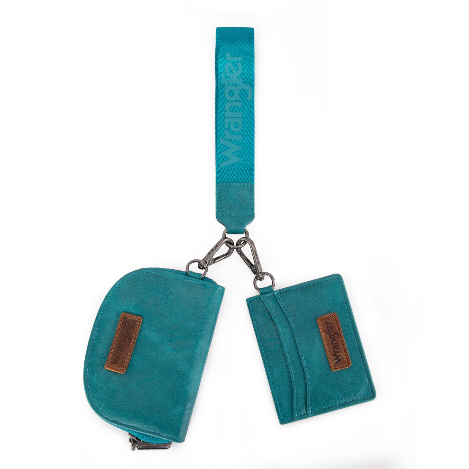 Wrangler KeyChain Wallet Wristlet Wallets for Women Dual Pouch Wristlet with Zipper Womens Credit Card Holder Wallet