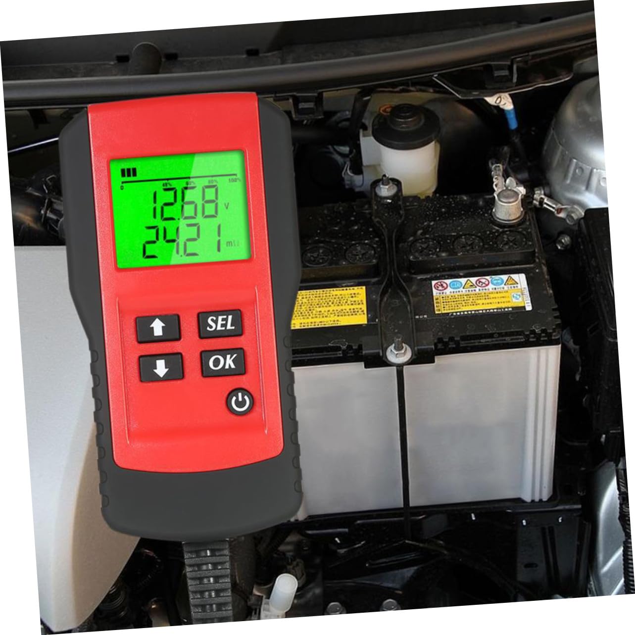 INOOMP Tester per Batteria Auto 12V Car Battery Checker Display Durata e Risposta Rapida per Controllo Tensione e Batterie