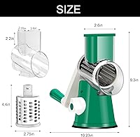 Vista 5 de Cambom Rallador giratorio de queso, triturador de queso de manivela para queso fresco, verduras, nueces, base de succión antideslizante, cepillo