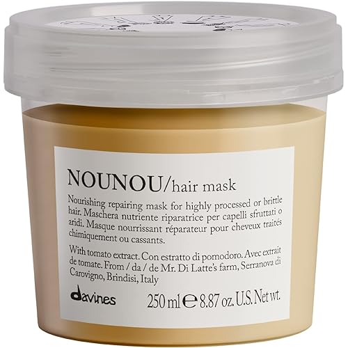 Davines NOUNOU Hair Mask, Nourishing And Repairing Treatment For Bleached, Permed Or Relaxed Hair, Add Shine Weightlessly