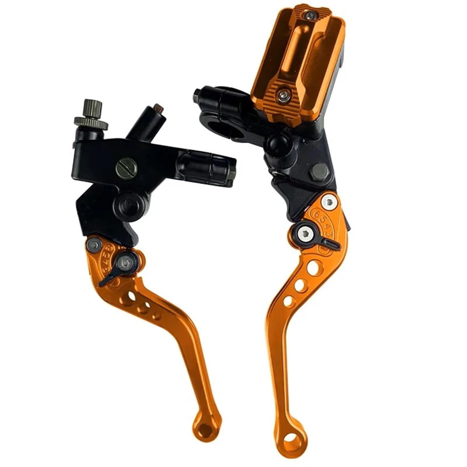 Hydbcnp Orange A Forward Brake Pump Motorcycle Rear Brake Pump Universal Motorcycle Brake Master Cylinder Lever Cable Clutch Reservoir Fit For Scooter Sport Dirt Bike(Orange A)
