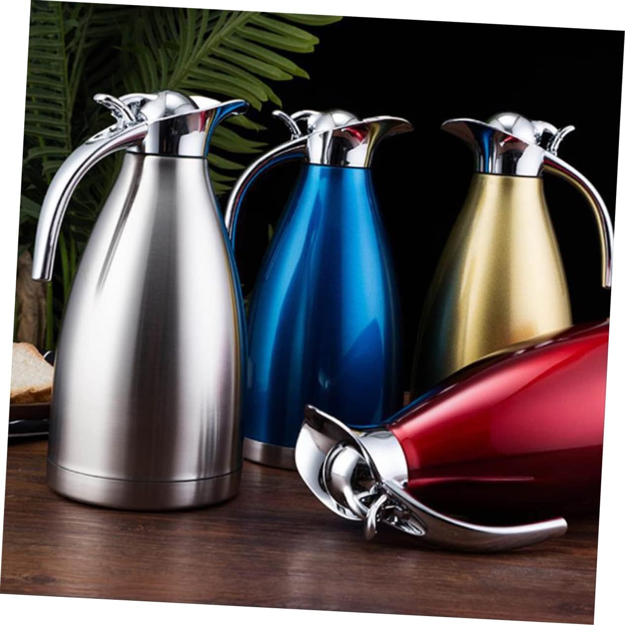 Stainless Steel Thermal Jug Insulated Vacuum Kettle Yellow for Hot Beverage Storage for Home Use No Bad Smell Leak Design for Coffee Tea Milk