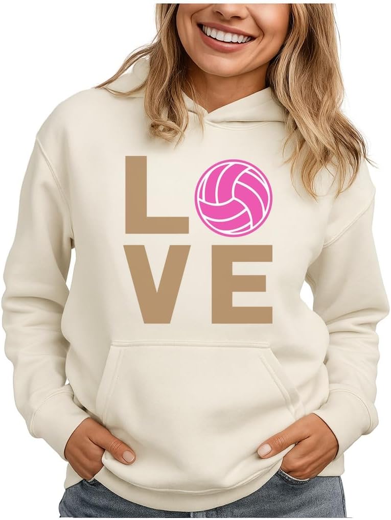 Tstars Volleyball Hoodie for Teen Girls and Women - Athletic Sports Pullover Gift for Players Coaches & Fans