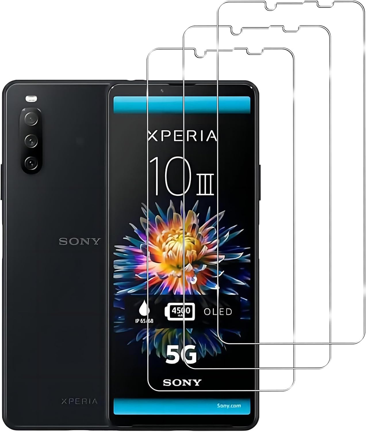 [3 St ck Kompatibel mit Sony Xperia 10 III f r Panzer Schutz Glas Schutzfolie 9H H rte Anti-Kratzen Anti-Bl schen HD-Klar Bildschirm Schutzfolie f r Sony Xperia 10 III