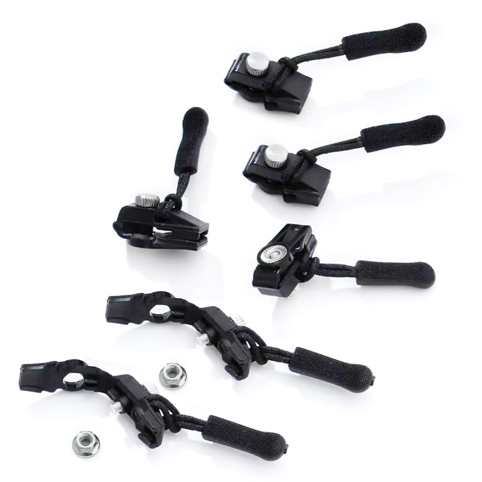 Bottone 6 / 12Pcs 3 Different Size Zippers Fixer Zippers Fastener Repair Attachments for Clothing Luggage Wallet Replacement