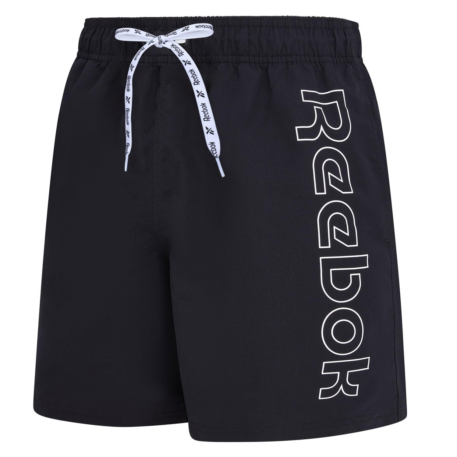 Reebok Abbot Men’s Swim Shorts | Quick-Dry Performance Mens Swimming Shorts with Mesh Lining, Elastic Waist & Side Pockets | Durable Mens Swimming Trunks for Pool, Training & Everyday Comfort Black