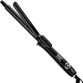 K&K 19 mm Hair Curling Wand Ceramic Coating Curling Tongs Nano Titanium Hair Curler Iron MCH Heater 60 Mins Auto Shut Off 50-230°C Digital Display 360 Swivel Cord with UK Plug (19 mm)