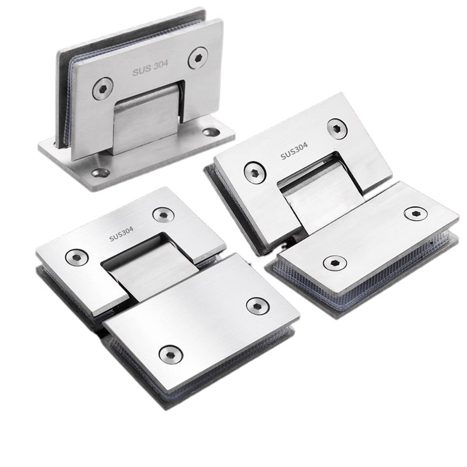 Kdhcvkz 180 Degree 1Pcs Stainless Steel Glass Door Hinge 90 135 (180 Degree)