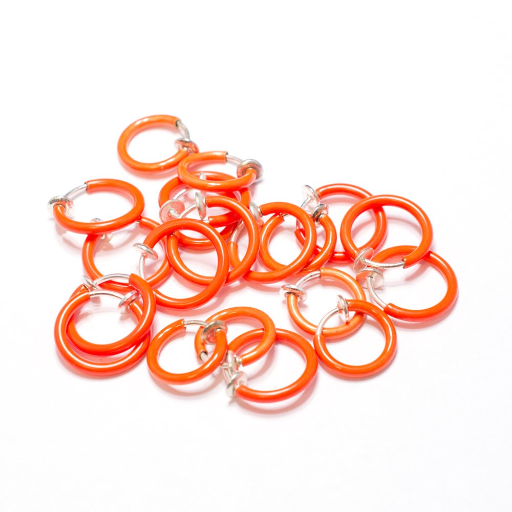200 rhodiniert Fake orange Spring Kreolen (14 mm)