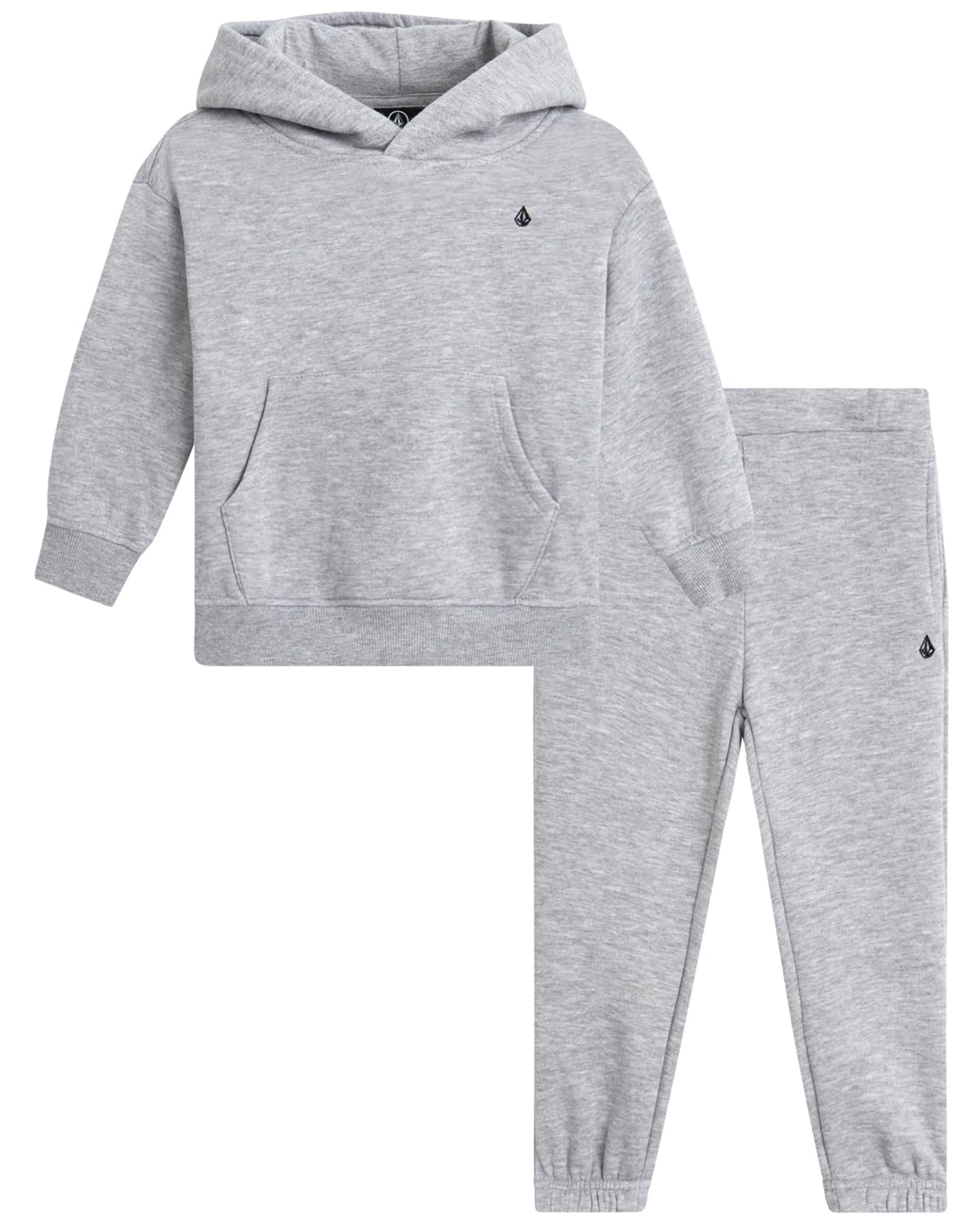 Volcom Toddler Boys Joggers Set - 2 Piece Fleece Pullover Hoodie and Jogger Pants - Matching Outfit for Little Boys (12M-7)