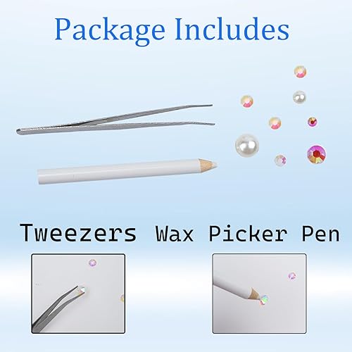 Miniatura 2 de Diamantes de imitación para arte de uñas para manualidades, diamantes de imitación y perlas para rostro, diamantes de imitación rosa y blanco,