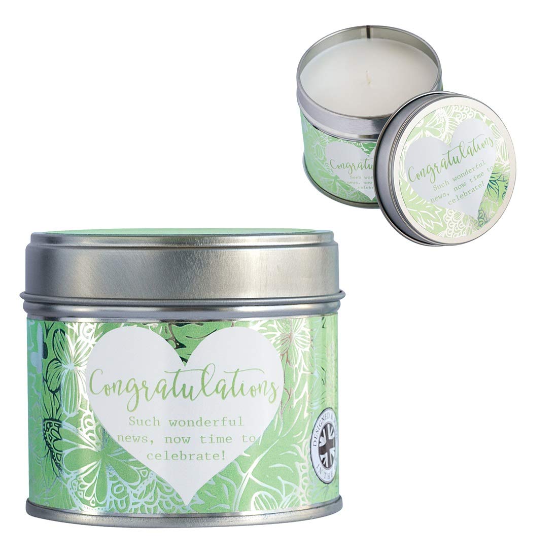 Bougie parfumée au lin cadeau félicitations boîte étain Arora 7358