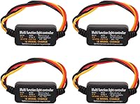 Vista 1 de Bnineteenteam 4 unidades de módulo intermitente de controlador estroboscópico de flash, 16 modos ajustables DC9-26V LED de luz de freno intermitente