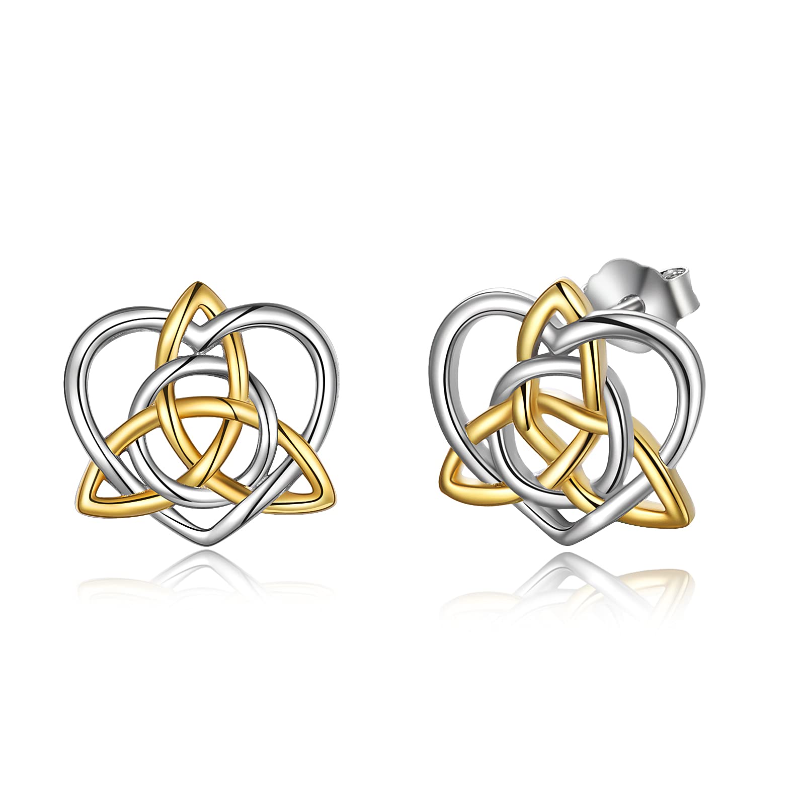 Pendientes de Nudo Celta Plata de Ley Triquetra Aretes para Mujeres Chicas