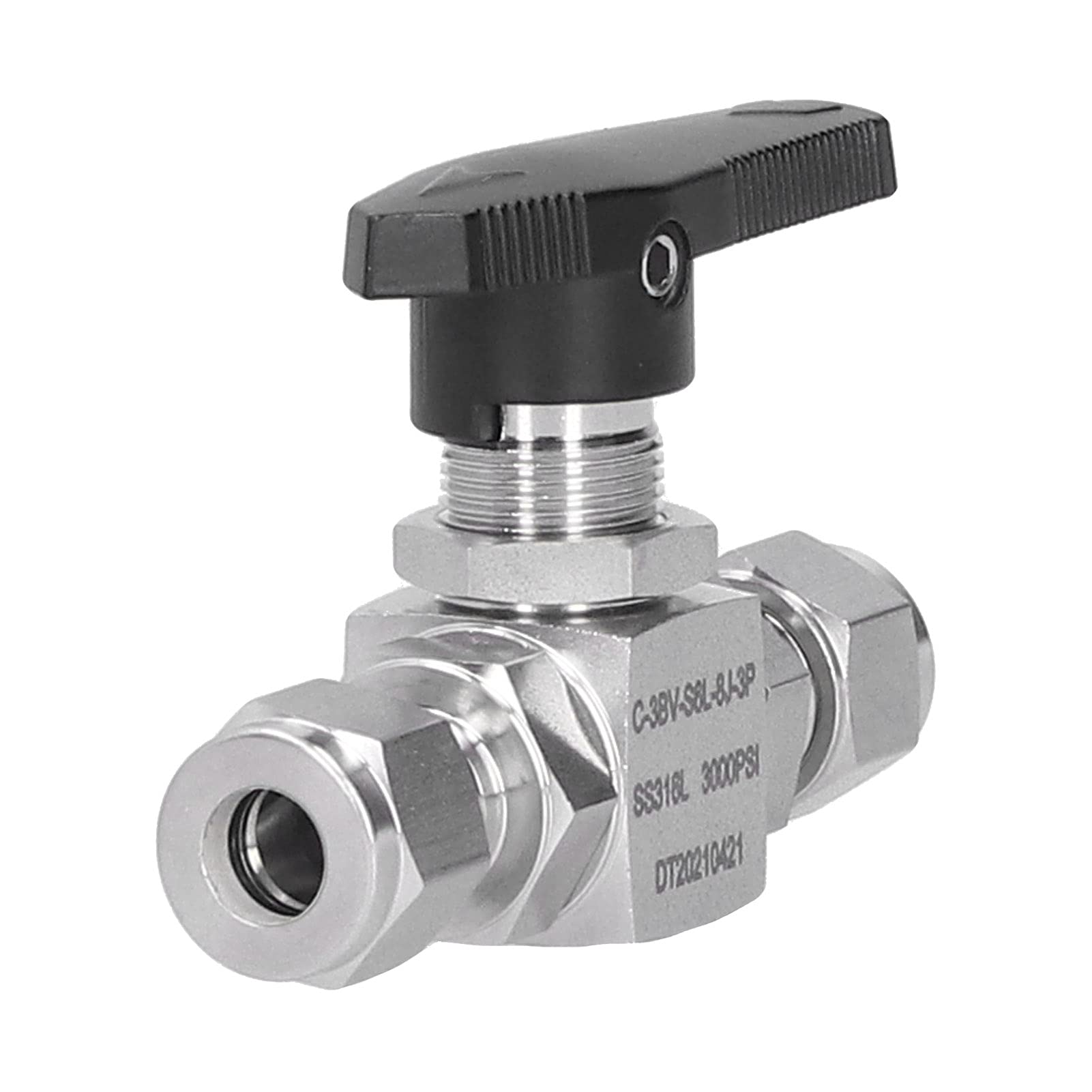 Válvula de bola de acero inoxidable, equipo de virola pasante recta de 3 piezas SS316L de 8 mm de diámetro para conservación de energía, industria automotriz, petroquímica,