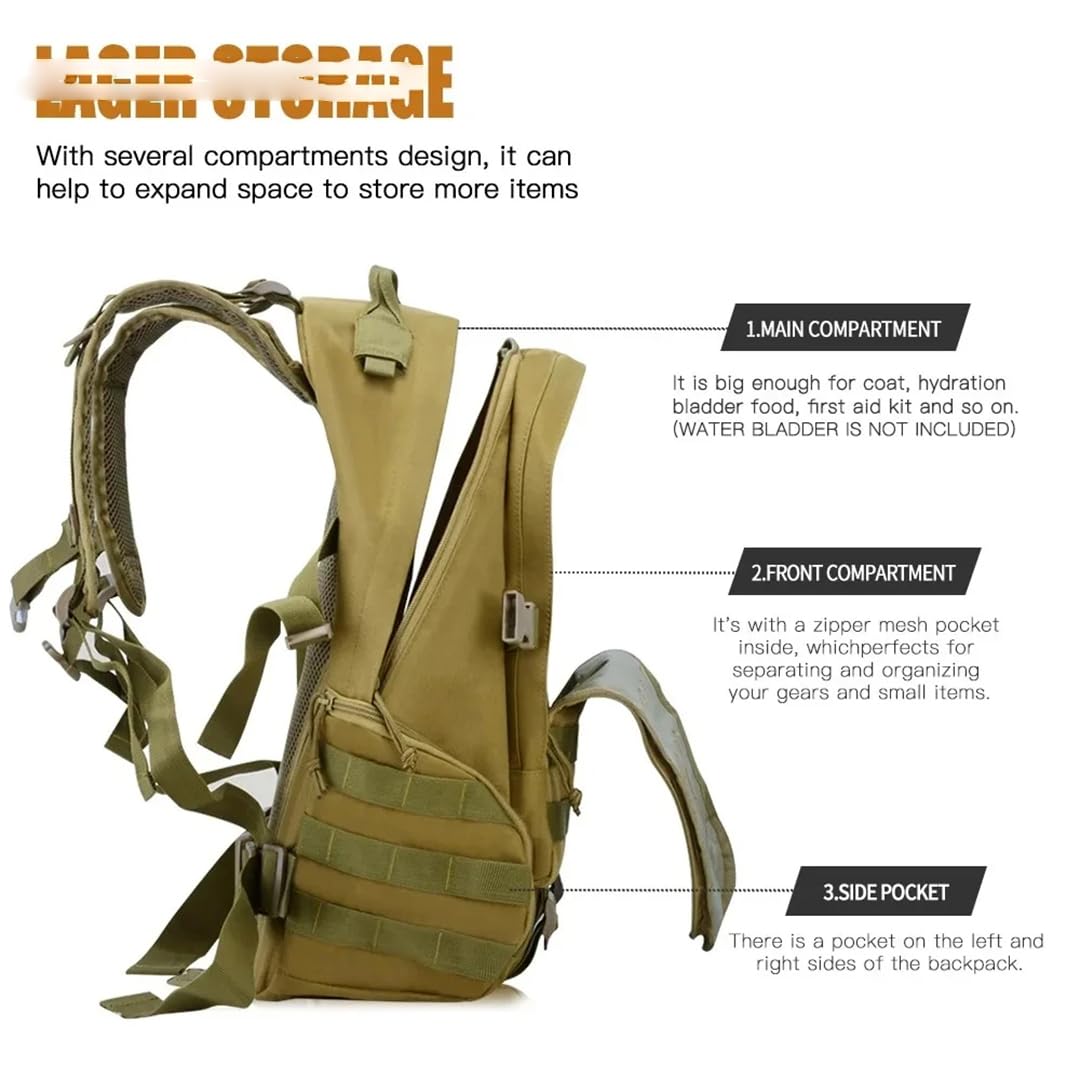 Mochila táctica de senderismo al aire libre, bolsas Oxford impermeables, mochila de camping, senderismo, escalada, bolsa de caza