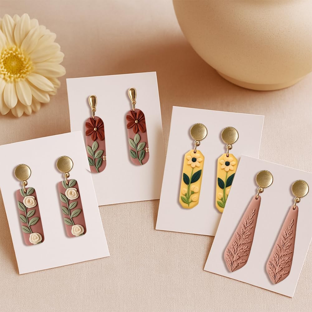 14pcs Rectangle Clay Cutters, Polymer Clay Cutting Tools for Earrings Making, Clay Jewelry Making Kit for Handicraft Enthusiasts - Image 4