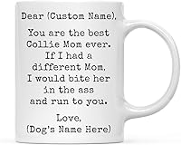 Vista 81 de Andaz Press Taza de café personalizada divertida con texto en inglés "Dog Mom", regalo de broma para la mejor mamá de perro cocker spaniel, muerde