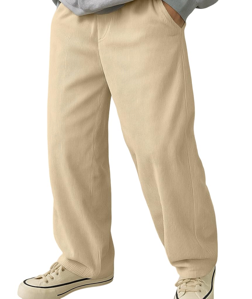 sakhwala Men's Relaxed Fit Velvet Corduroy Trousers | Straight Fit Pants for Men | Adjustable Drawstring | Stylish Comfortable Pant for Causal & Formal Wear-picture-12