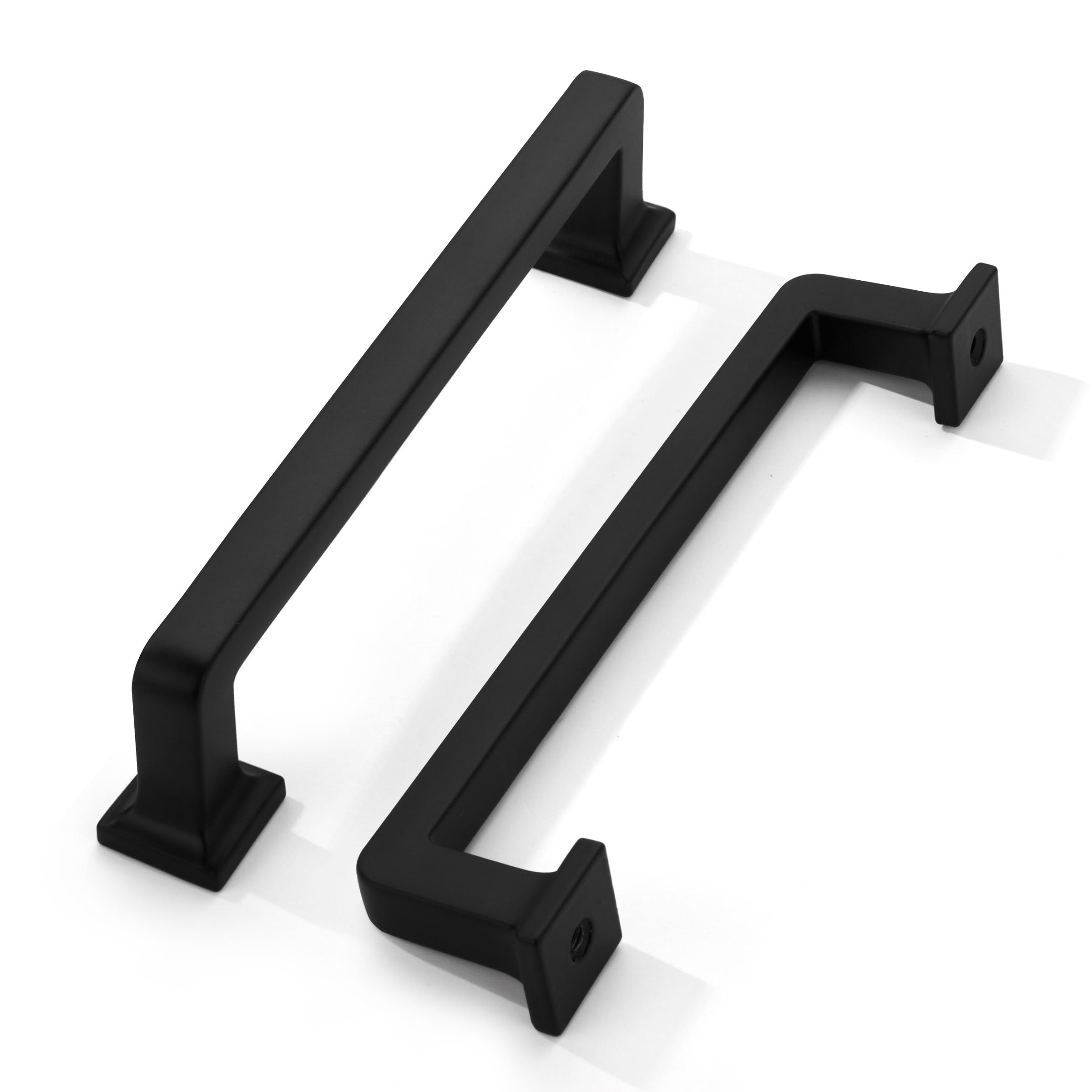 khtumeware 10 Pack Matte Black Cabinet Pulls, 5 Inch(128mm) Hole Centers Cabinet Handles Kitchen Hardware Straight Bar for Cabinets and Drawer Pulls