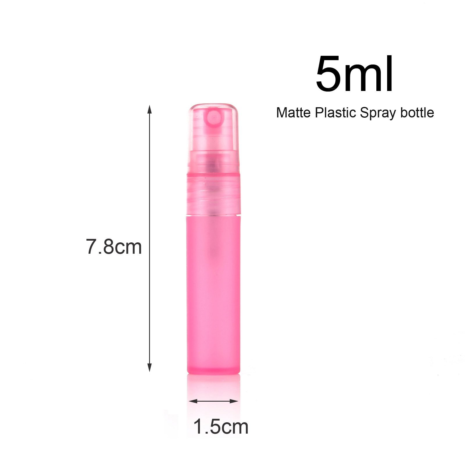 Elfenstal – 6 Stück 12 Stück 24 Stück 5 ml 0,6 oz Zerstäuber leere Matte Kunststoff Flasche Spray nachfüllbar Parfüm Duft Probe Flasche Reinigungstuch für Reise Party Make-up Werkzeug gratis 3 ml Pipette 5ML farblos