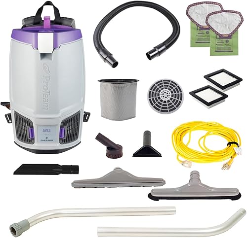 ProTeam GoFit 107849 - Aspiradora de mochila comercial de 6 cuartos de galón con kit de herramientas de restaurante, 107849 (reemplazo ProVac FS6)