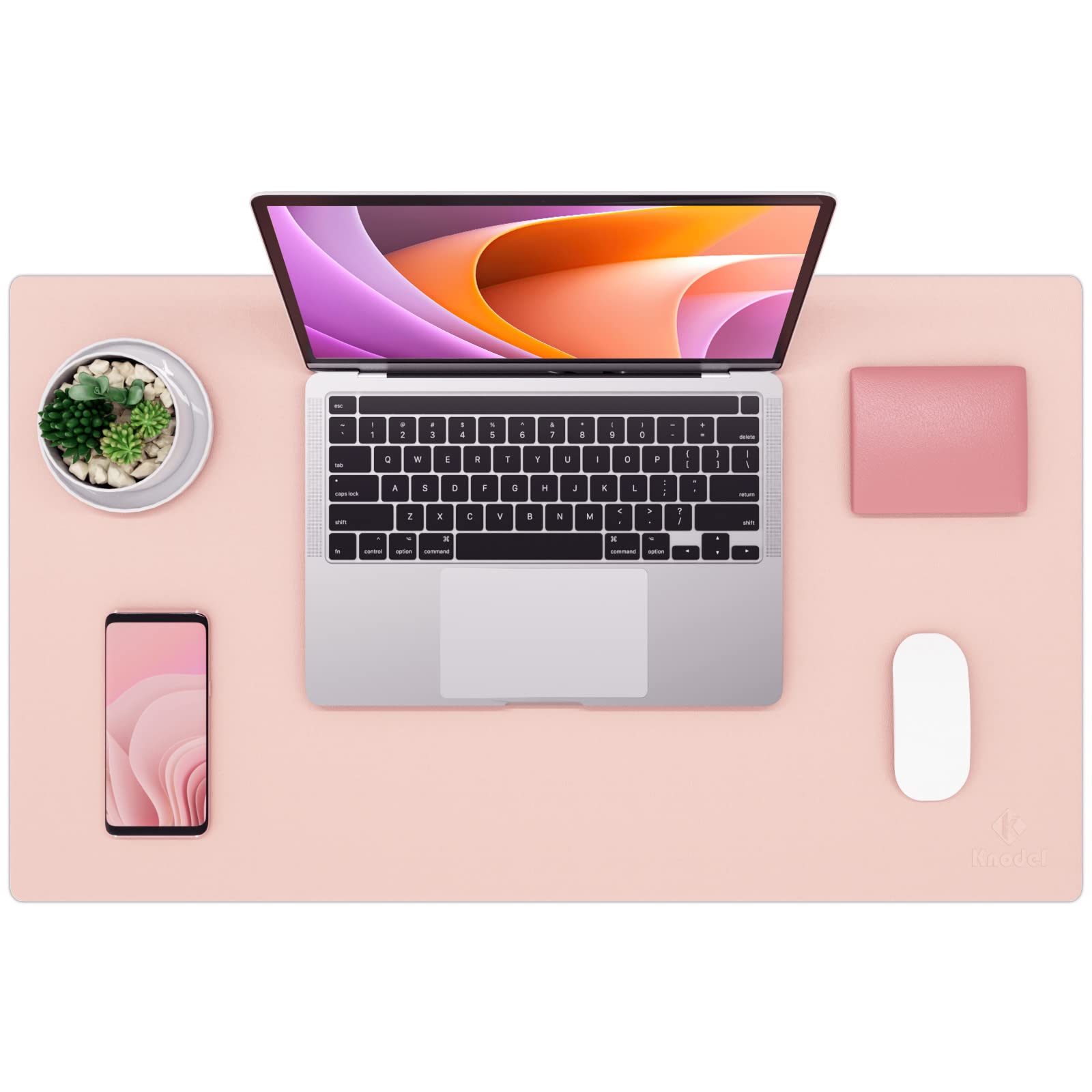  K KNODEL Tapete de escritorio antideslizante, impermeable para  escritorio, almohadilla de cuero para teclado y mouse, protector de  escritorio, almohadilla de escritorio para oficina y hogar (23.6 x 13.8  pulgadas, rosa) 