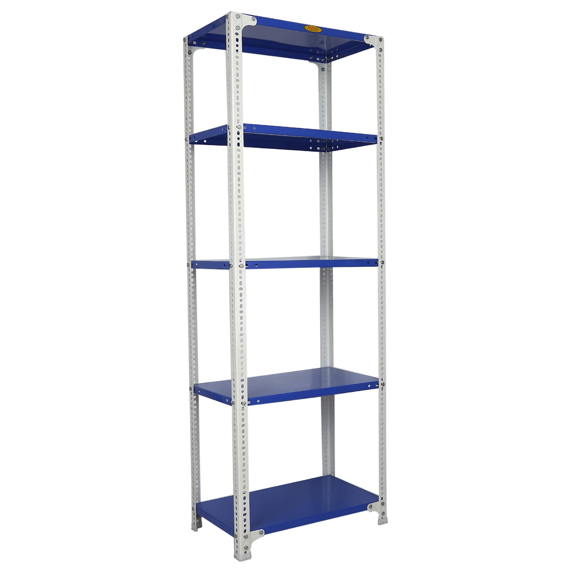 Mil-Nil Prime CRC Sheet 60X30X15 Inch Multipurpose Storage, Adjustable Shelf, Slotted Angle Rack with 5 Shelves 22 Gauge_Blue/White 16 Gauge Angles-image-28