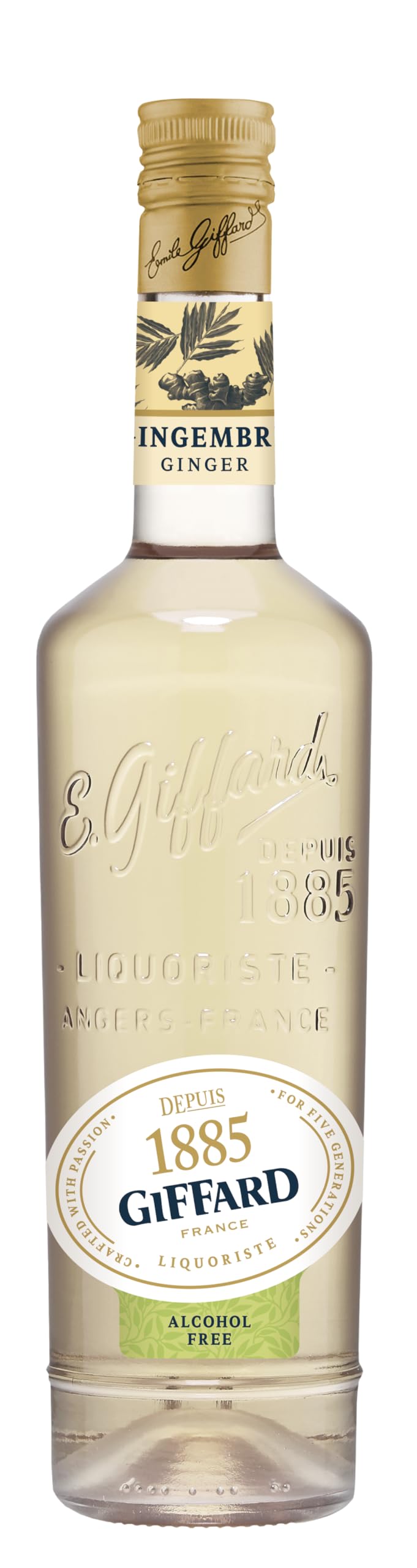 Giffard Alcohol-Free Premium Ginger Liqueur, Perfect for non-alcholic cocktails or mixed drinks <0.5% vol, 70cl