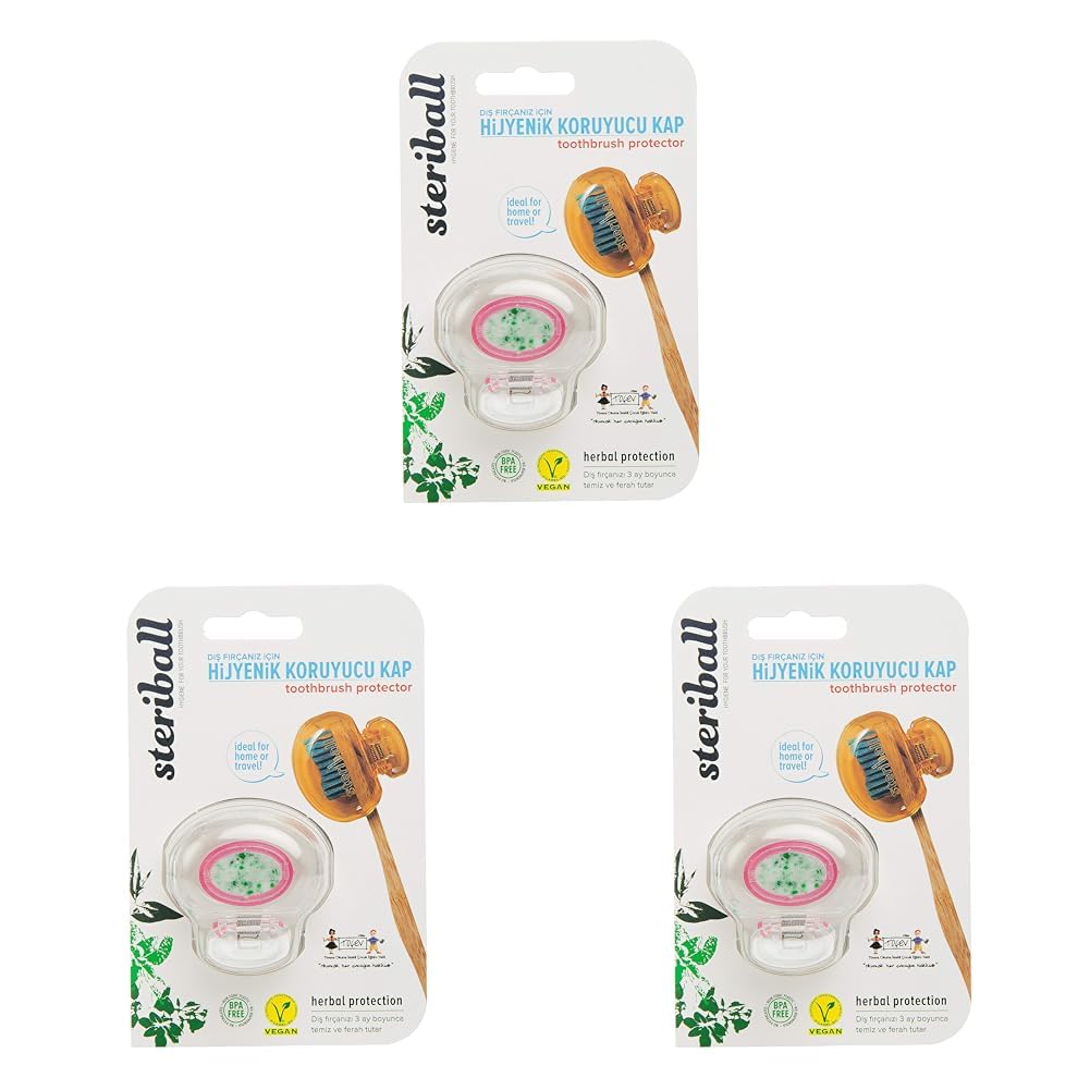 Steriball Diş Fırçası Koruma Kabı - Şeffaf (3 paketi)