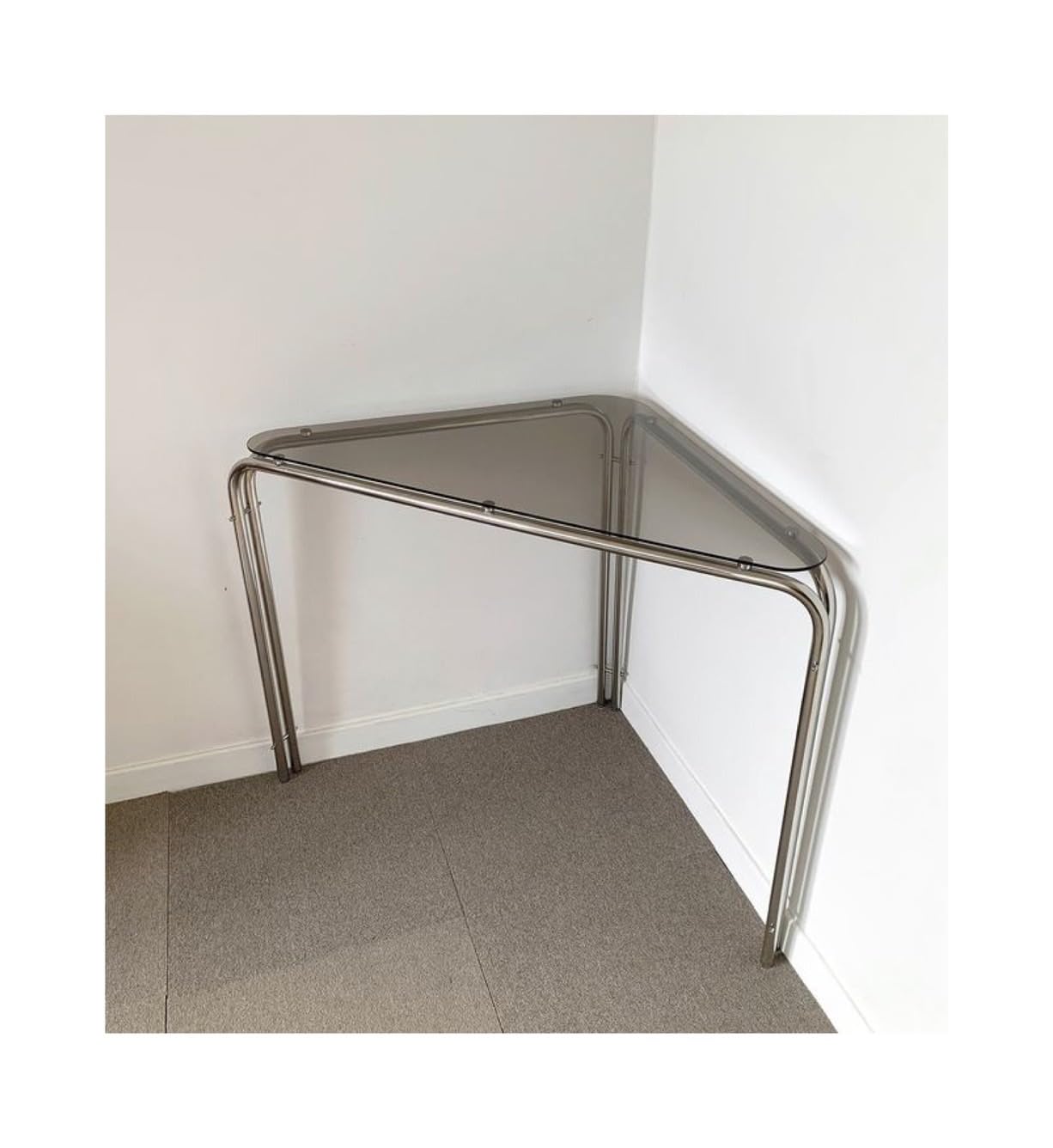 Amazon｜AIRNIPP ステンレス コーナーテーブル ガラステーブル70×70×75 
